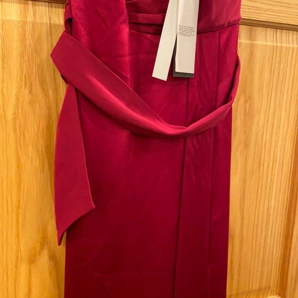 Halston Wrap-effect crepe-paneled satin wildberry - Picture 10 of 14